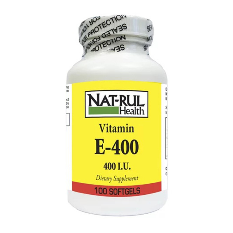Nat Rul Health Vitamin E 400 IU Supplement Softgels, 100 Ea