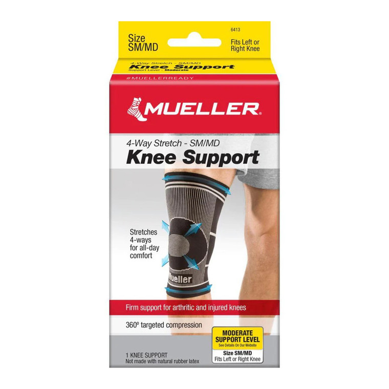 Mueller 4 Way Stretch Knee Support, Small or Medium, 1 Ea