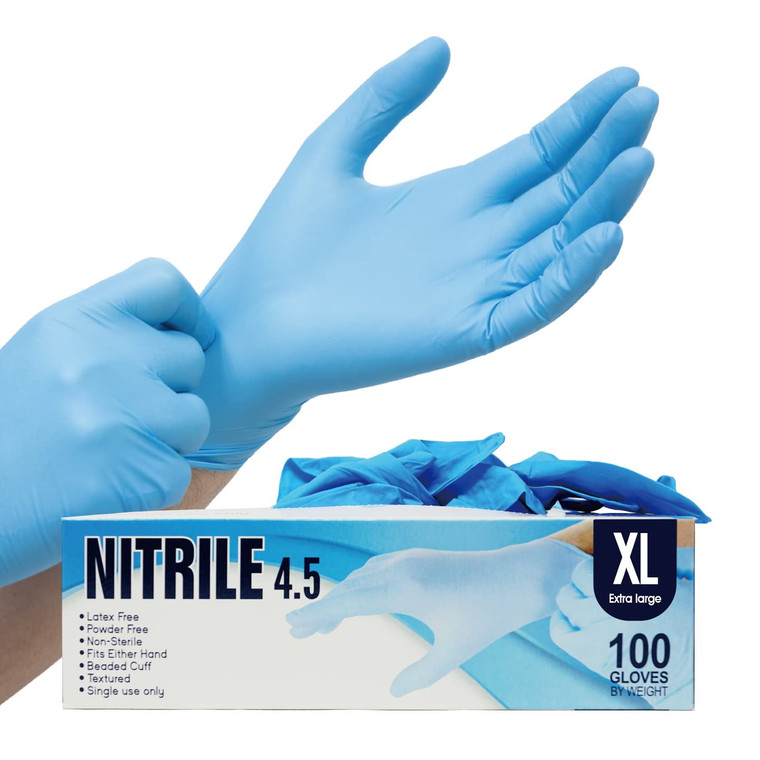 Nitrile Powder Free Disposable Gloves, Extra Large, 100 Ea