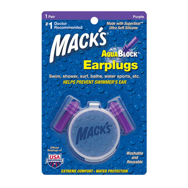 Macks AquaBlock Swimming Earplugs Washable and Reusable, 1 Ea