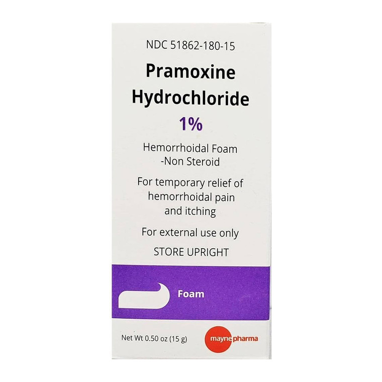 Mayne Pramoxine Hydrochloride 1 Percent Hemorrhoidal Foam for Pain and Itching, 15 Gm