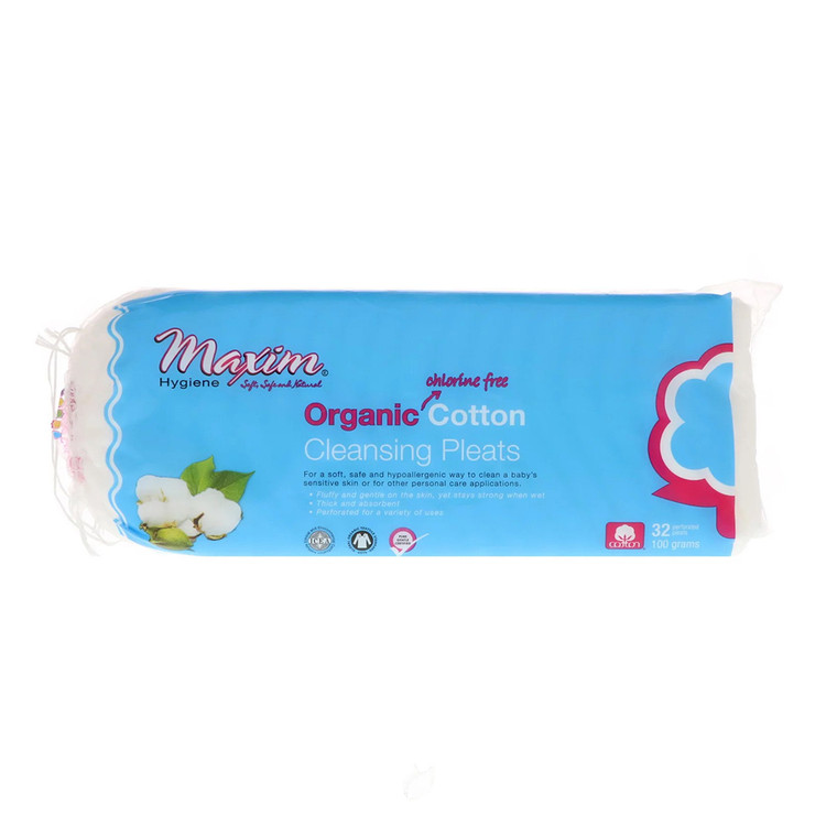 Maxim Organic Cotton Cleansing 32 Pleats, 12 Ea
