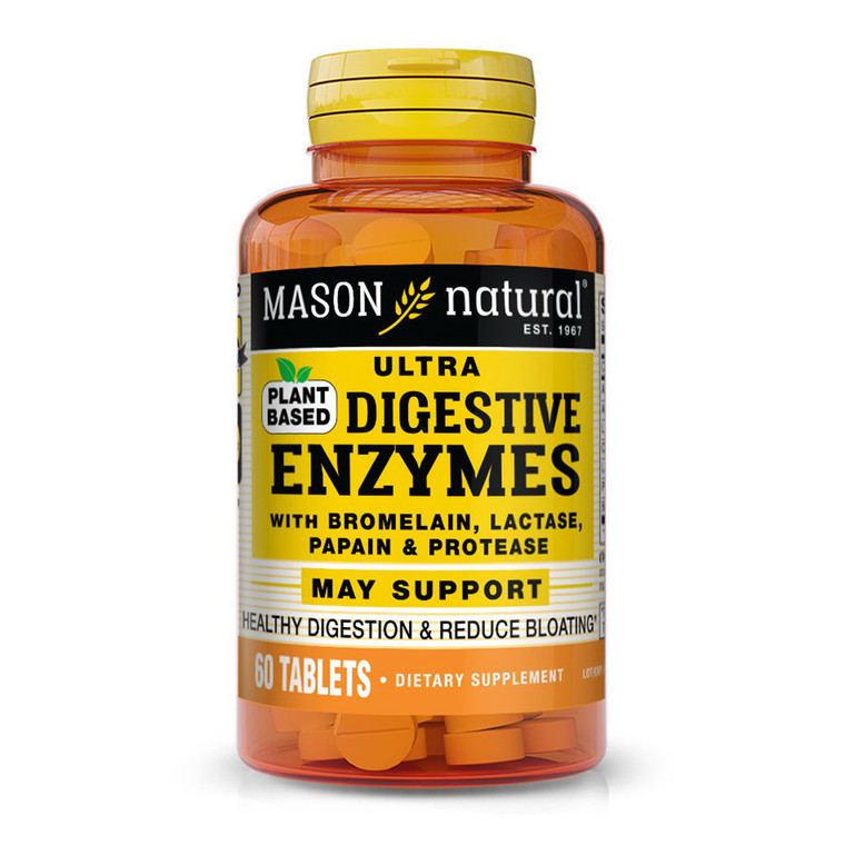 Mason Natural Ultra Digestive Enzymes Plant Based for Healthy Digestion, 60 Ea