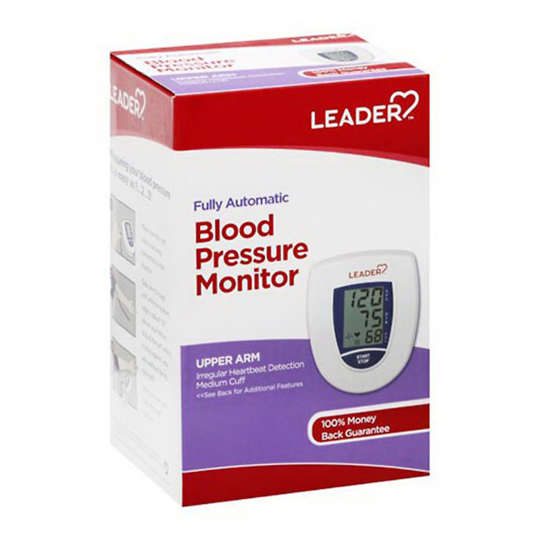 Leader Fully Automatic Blood Pressure Monitor Upper Arm, 1 Ea