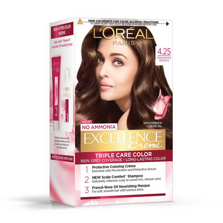 LOreal Paris Excellence Creme Hair Color, 4.25 Aishwaryas Brown, 1 Ea