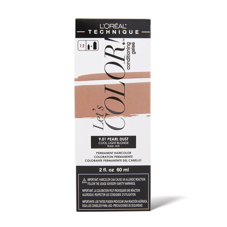 LOreal Lets Color 9.01 Pearl Dust Ash Light Blonde Permanent Haircolor, 1 Ea