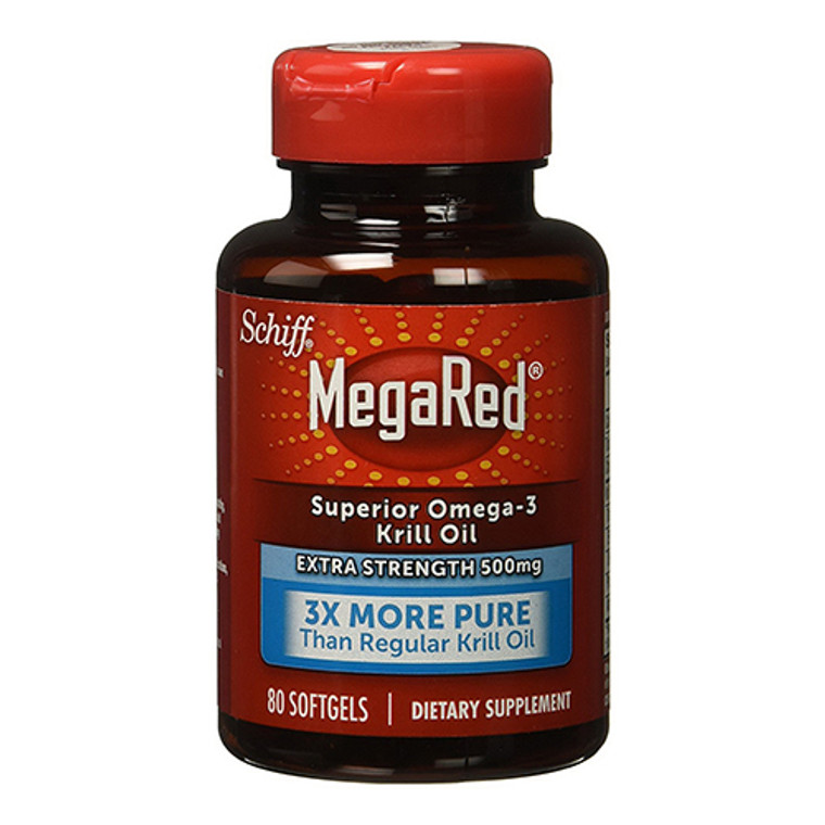 Schiff Megared Superior Omega 3 Krill Oil Extra Strength 500 Mg Softgels, 80 Ea