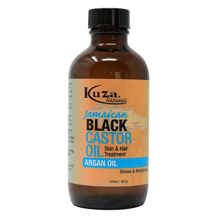 Kuza Jamaican Black Castor Oil with Argan Oil for Skin and Hair Treatment 4Oz (118ml)