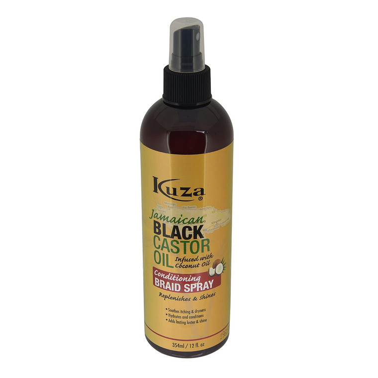 Kuza Jamaican Black Castor Oil Conditioning Braid Spray, 12 Oz