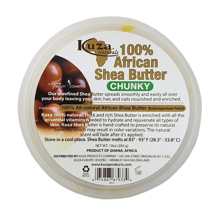 Kuza African Shea Butter Yellow Chunky for Hydrate Skin, 10 Oz