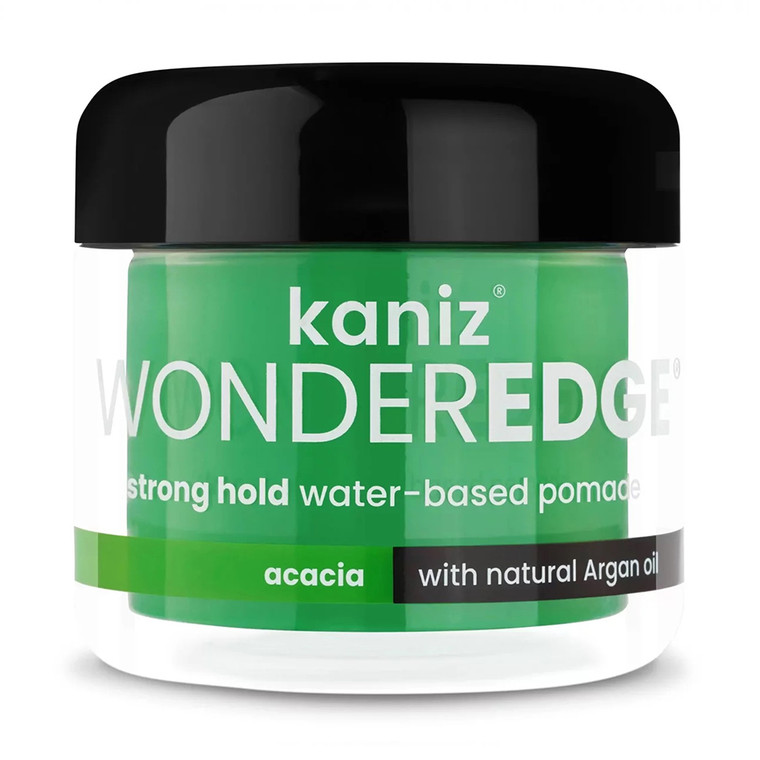 Kaniz Wonder Edge Strong Hold Water Based Pomade with Argan Oil, Acacia, 4 Oz