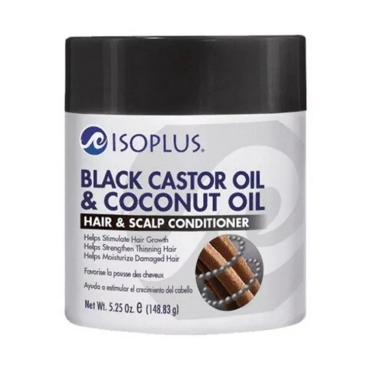 Isoplus Black Castor Oil and Coconut Oil Hair and Scalp Conditioner, 5.25 Oz