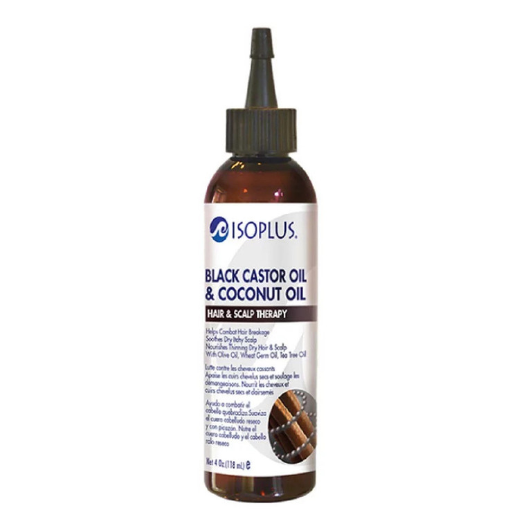 Isoplus Black Castor Oil and Coconut Hair and Scalp Therapy, 4 Oz