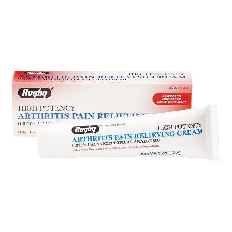 Rugby High Potency 0.075 Percent Capsaicin Arthritis Pain Relieving Cream, 2 Oz