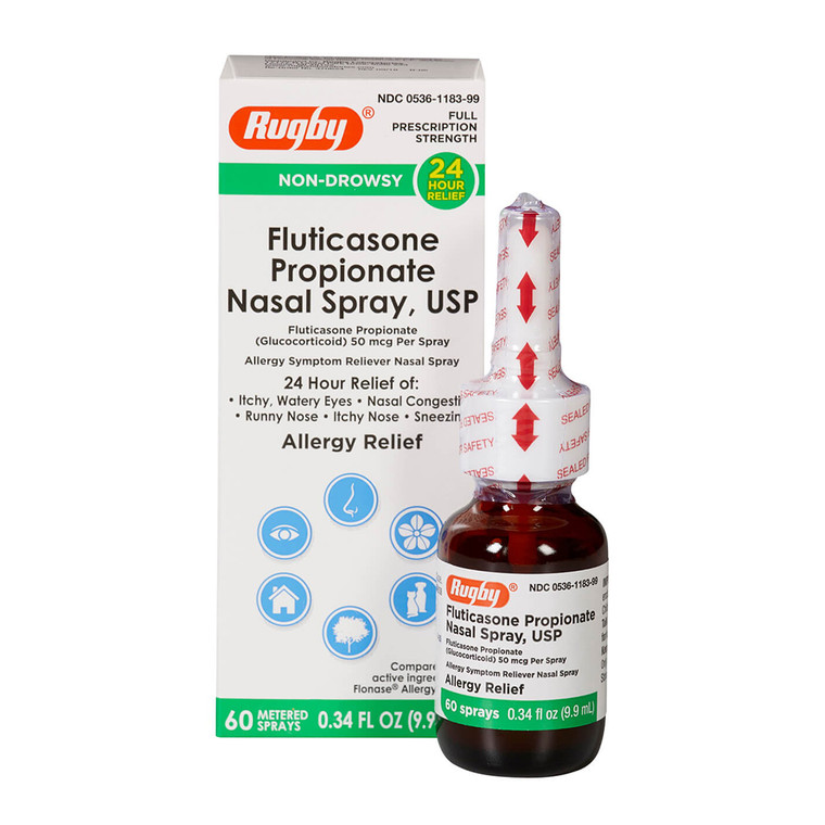 Rugby Fluticasone Propionate Nasal Spray USP, Allergy Relief Sprays, 60 Ea