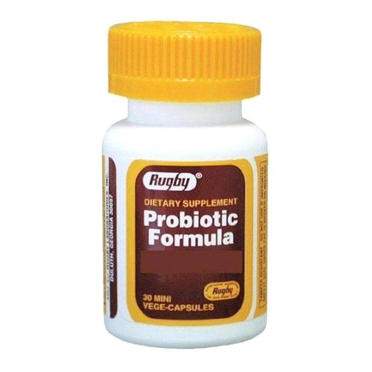 Rugby Probiotic Formula Supplement Mini Vegetable Capsules, 30 Ea