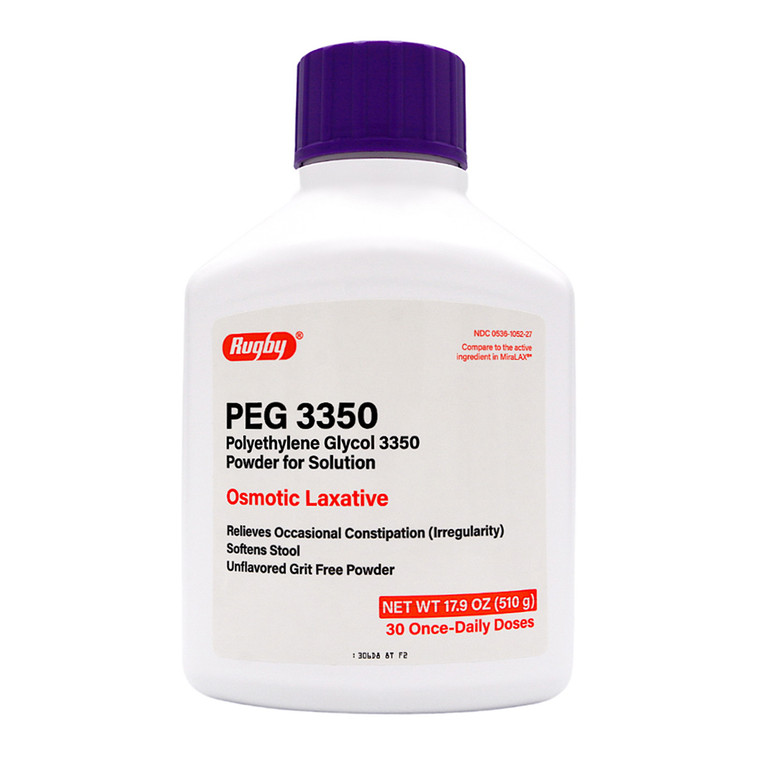 Rugby Polyethylene Glycol 3350 Osmotic Laxative Powder for Solution, 510 Gm