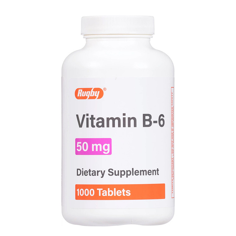 Rugby Vitamin B-6 50 Mg Supplement Tablets, 1000 Ea