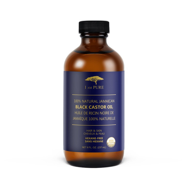 I Am Pure Natural Jamaican Black Castor Oil for Hair Scalp Skin Eyelashes and Beard 8Oz (237ml)