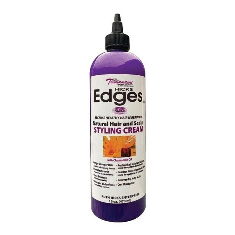 Hicks Edges Natural Hair and Scalp Styling Cream, 16 Oz
