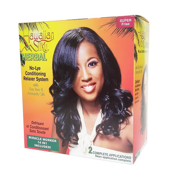 Hawaiian Silky Herbal No Lye Super Relaxer Kit Pack with 2 Applications, 2 Ea
