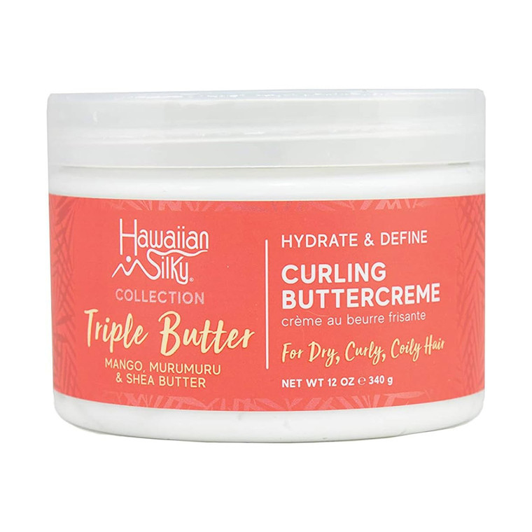 Hawaiian Silky Triple Butter Hydrate and Define Curling Butter Creme, 12 Oz