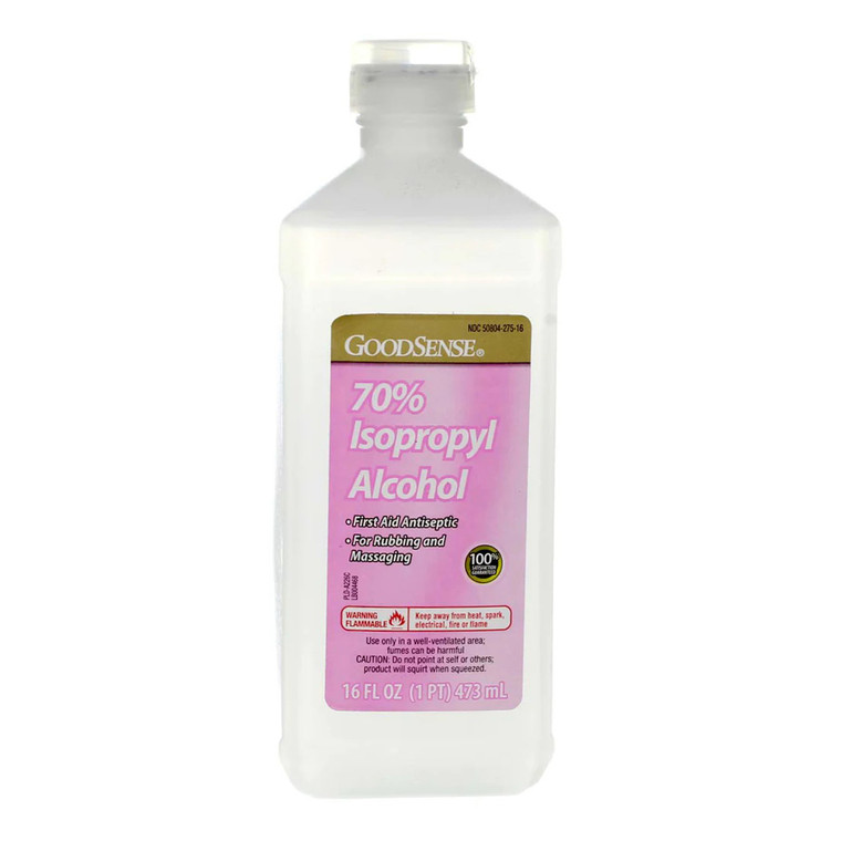 Goodsense 70 Percent Isopropyl Alcohol for Rubbing and Massage, First Aid Antiseptic, 16 Oz