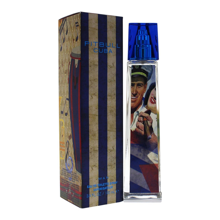 Pitbull Cuba Eau De Toilette Spray for Men, 3.4 Oz