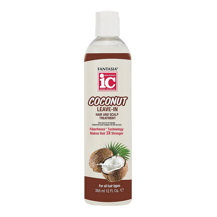 Fantasia IC Coconut Leave-In Hair and Scalp Treatment, 12 Oz