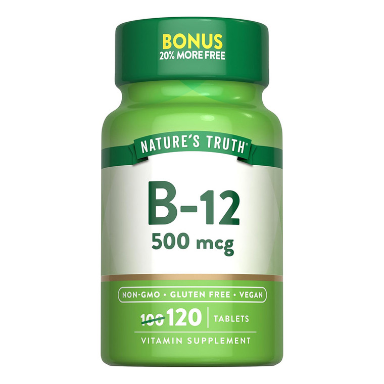 Natures Truth B12 Vitamin 500mcg Vitamin Supplements Tablets Support Energy Metabolism 120Ea