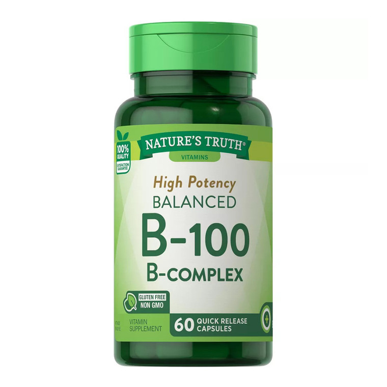 Natures Truth Vitamin B Complex With B 100 Capsules, 60 Ea