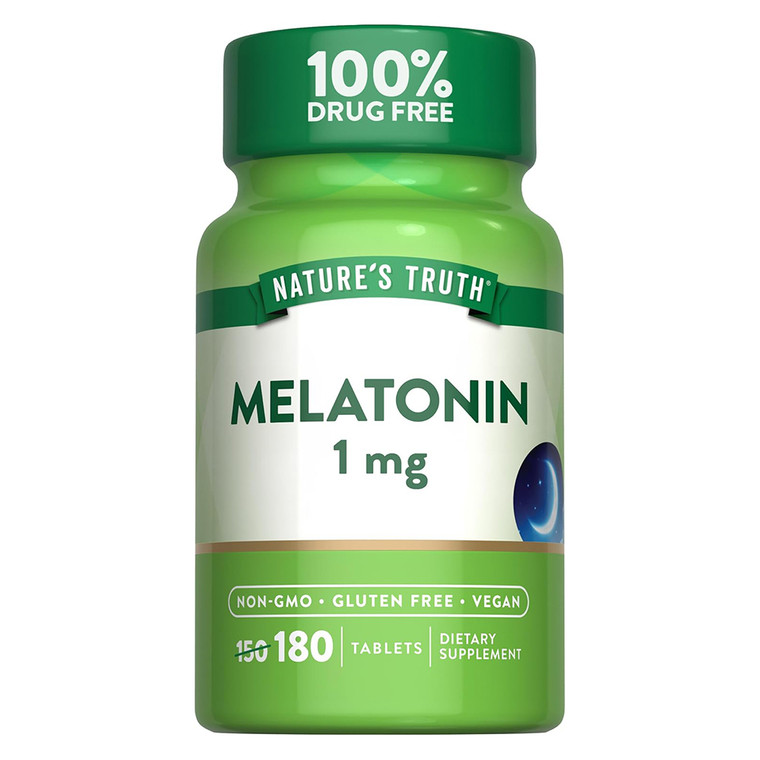 Natures Truth Melatonin 1mg Dietary Supplement Tablets Support Better Sleep 180Ea