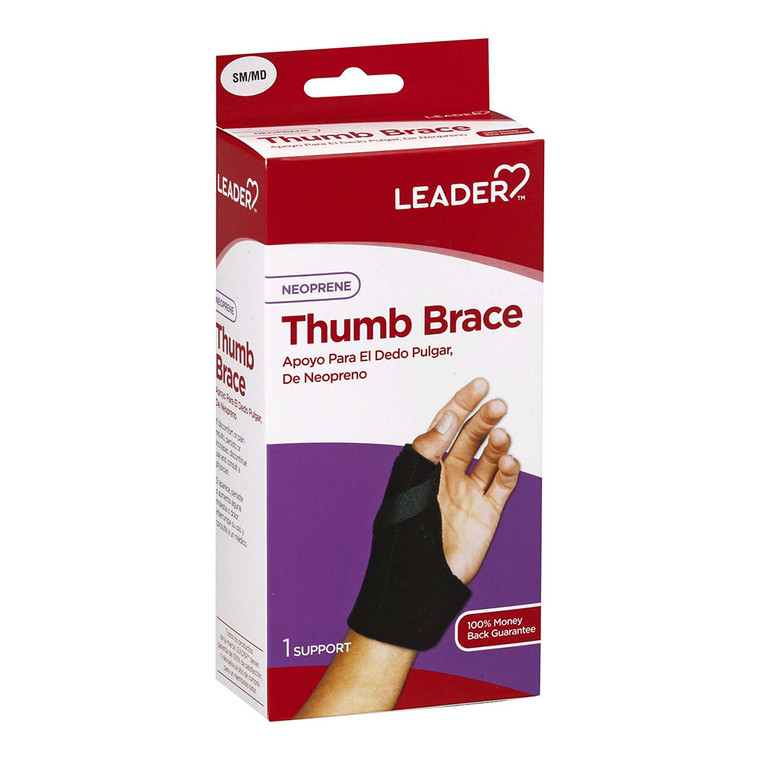 Leader Thumb Spica Support, Black Small/Medium, Supports Braces, 1 Ea