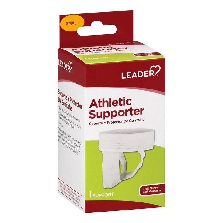 Leader Athletic Supporter, White Small, Supports Braces, 1 Ea