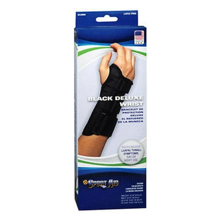 Scott Specialties Sportaid Black Deluxe Wrist Brace, Large, Left, Supports Braces, 1 Ea