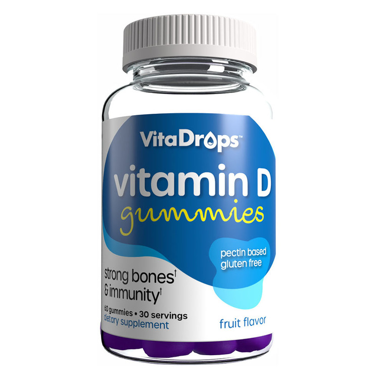 Windmill Vitamins Vitadrops Vitamin D3 50 Mcg (2000 Iu) Gummies, Assorted Flovors, 60 Ea