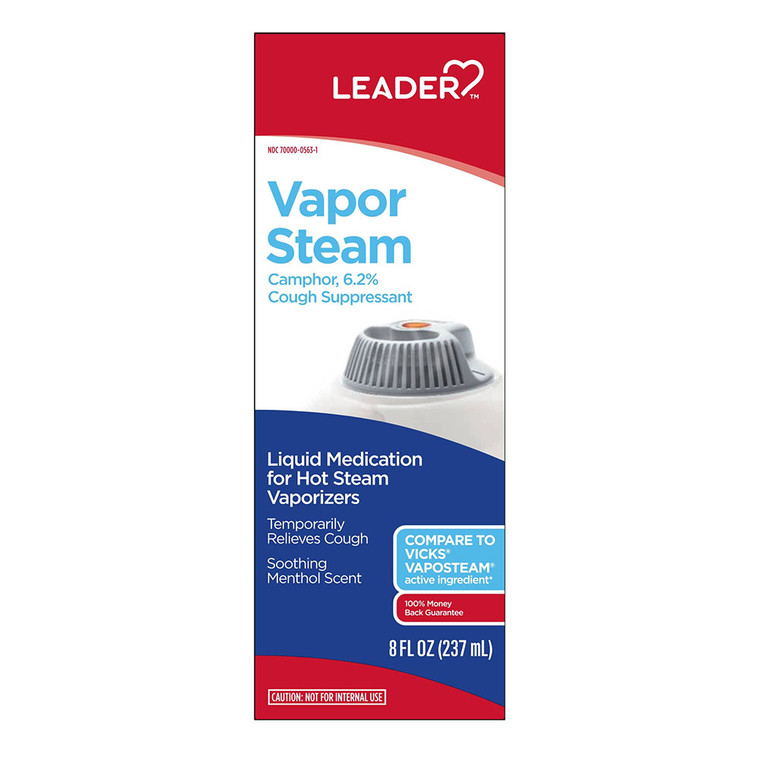 Leader Vapor Steam Medicated Liquid, Menthol, 8 Oz