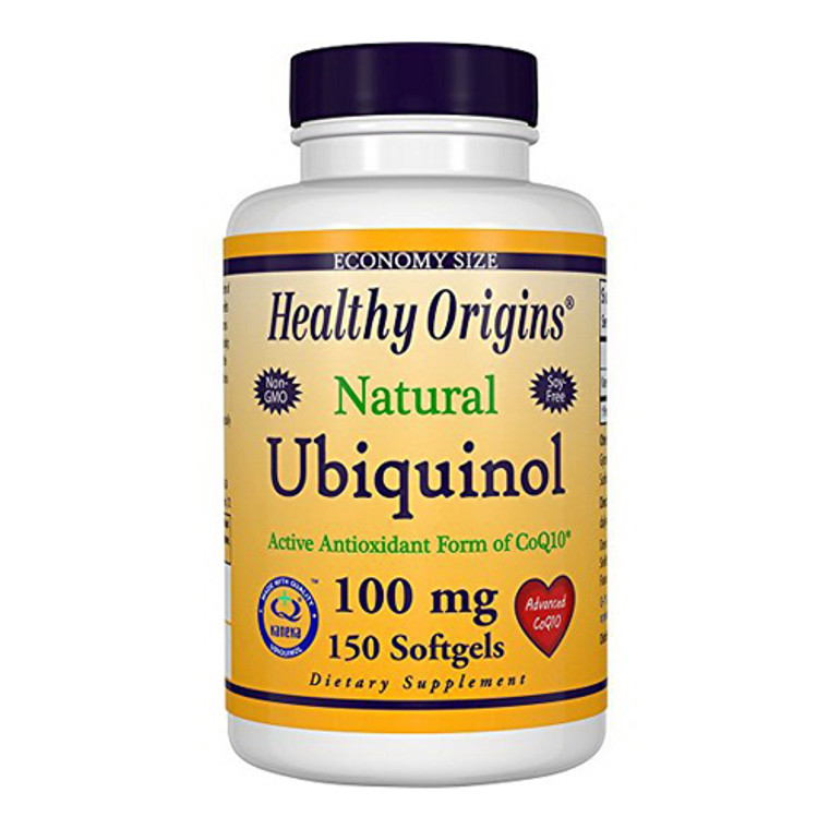 Healthy Origins Natural Ubiquinol Kaneka QH Supplement Softgels 100 mg, 150 Ea