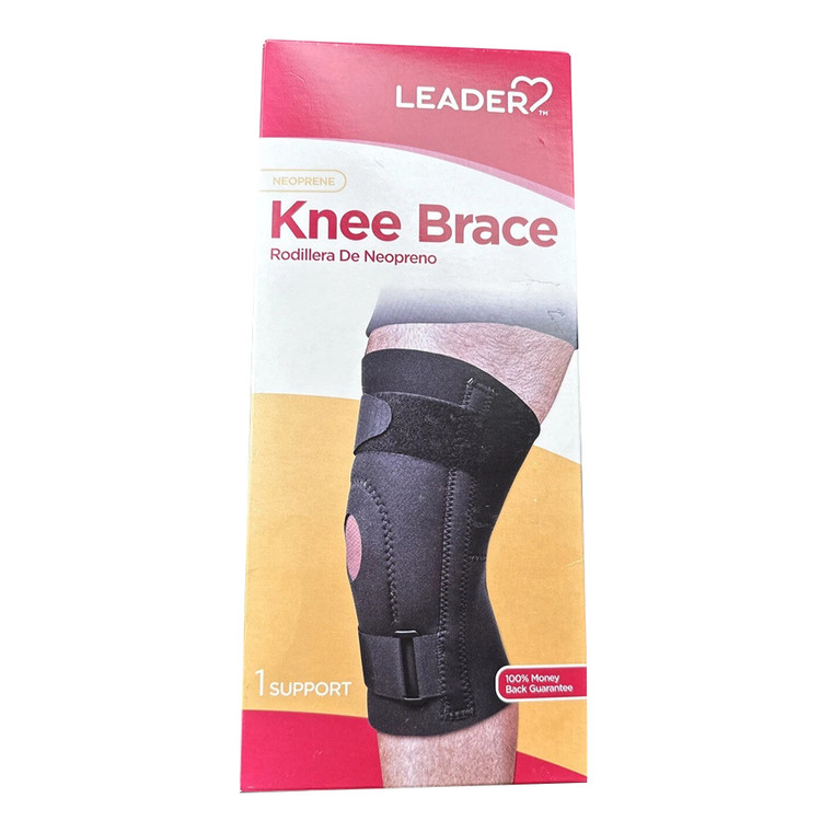 Leader Small Neoprene Knee Support Brace Compression and Knee Stabilization for Pain Relief 1Ea