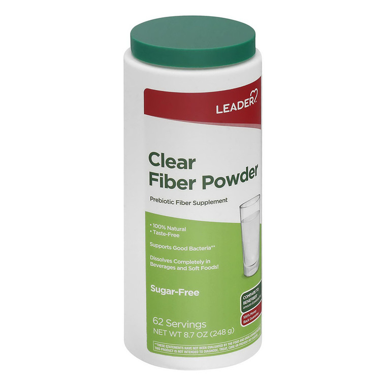 Leader Clear Fiber Powder Prebiotic Sugar Free, 8.7 Oz