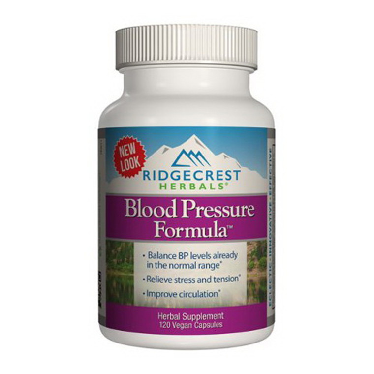 Ridgecrest Herbals Blood Pressure Formula Vegan Supplement Capsules, 120 Ea