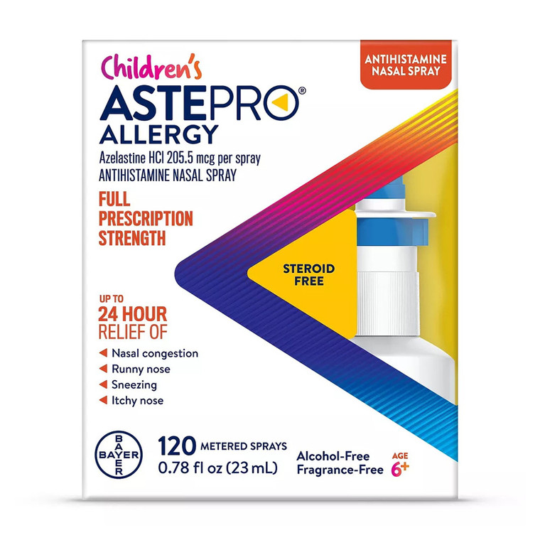 Childrens Astepro Azelastine Hydrochloride Allergy Steroid Free Antihistamine 120 Metered Nasal Spray 0.78Oz (23ml)