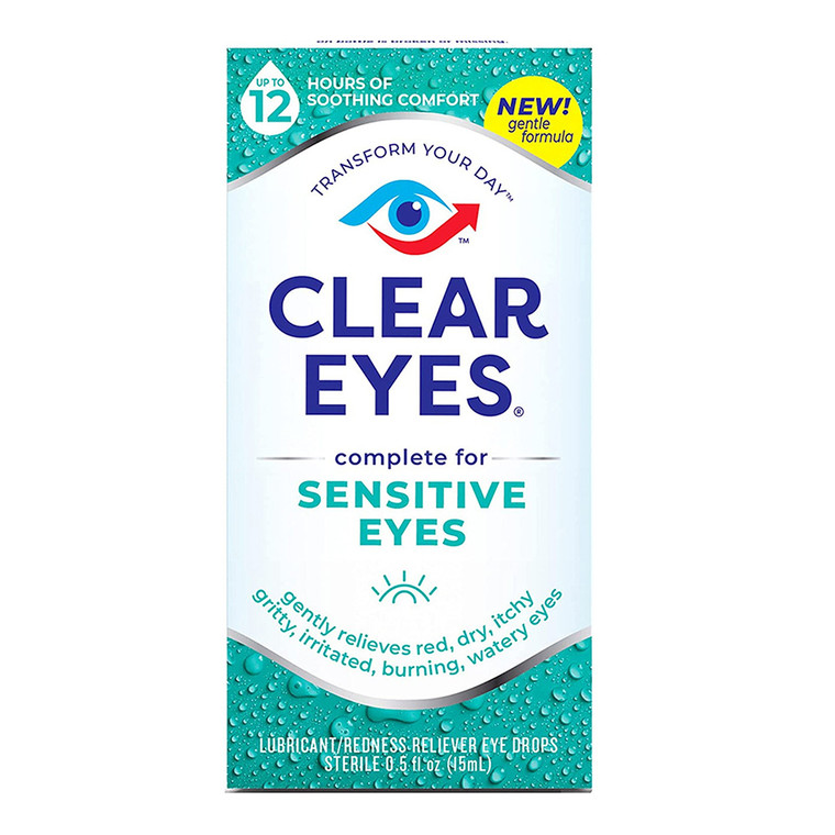 Clear Eyes Sensitive Eyes Soothing Comfort Eye Drops, 15 Ml