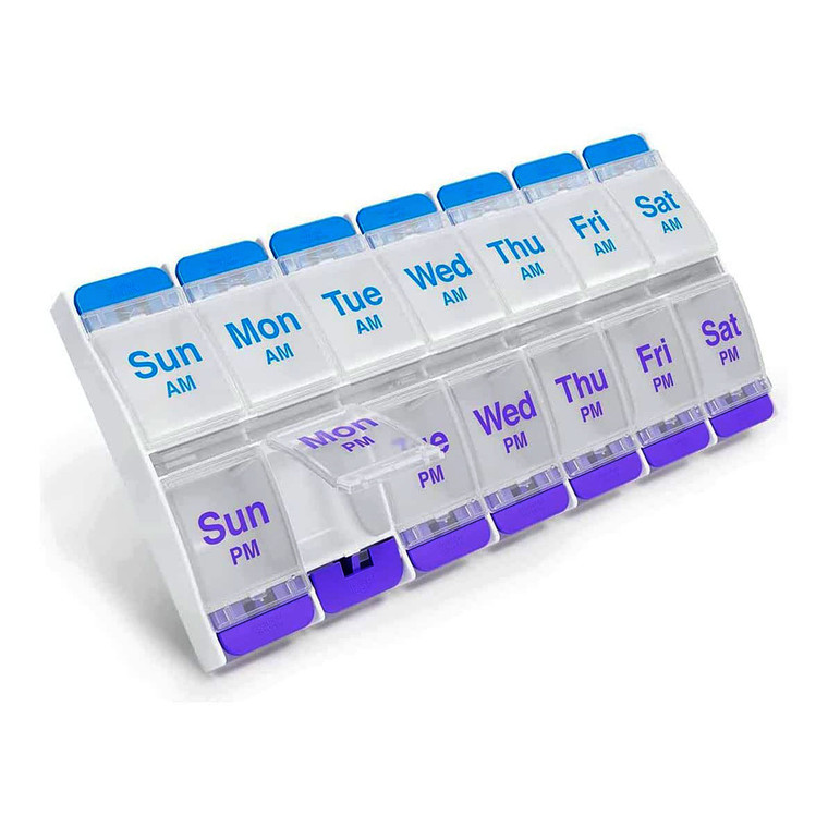 Ezy Dose Push Button AM And PM Weekly Pill Organizer, Extra Large, 1 Ea