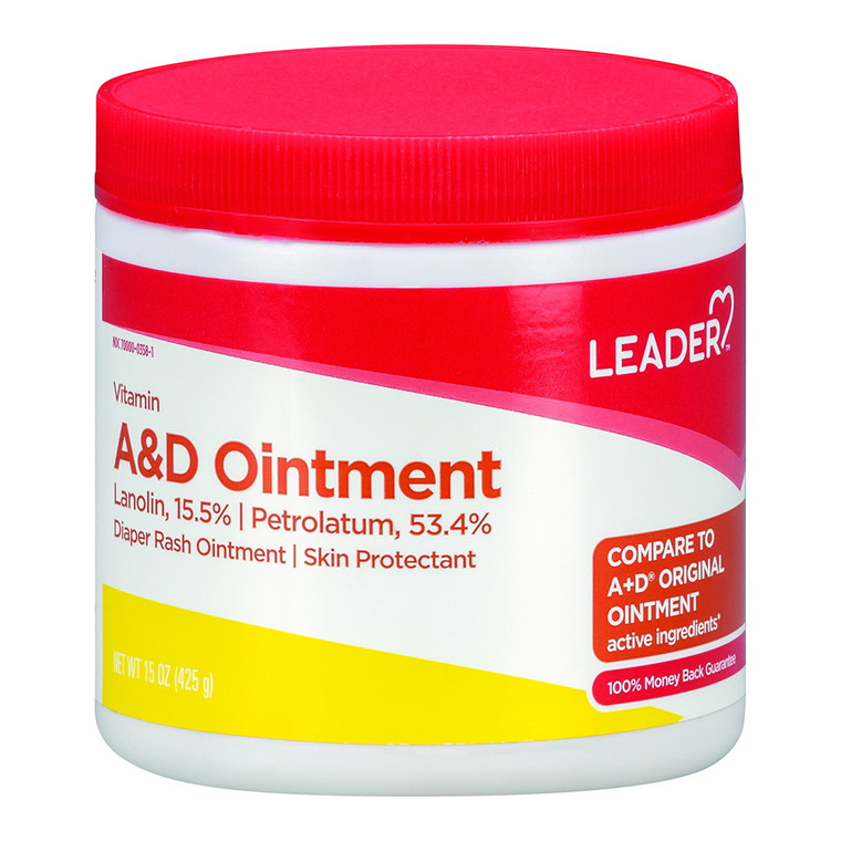 Leader Vitamin A&D Diaper Rash Ointment, 15 Oz