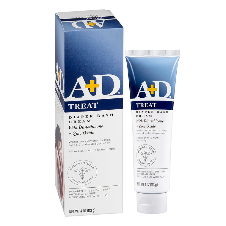A And D Zinc Oxide Diaper Rash Cream for Irritated Skin, 4 Oz