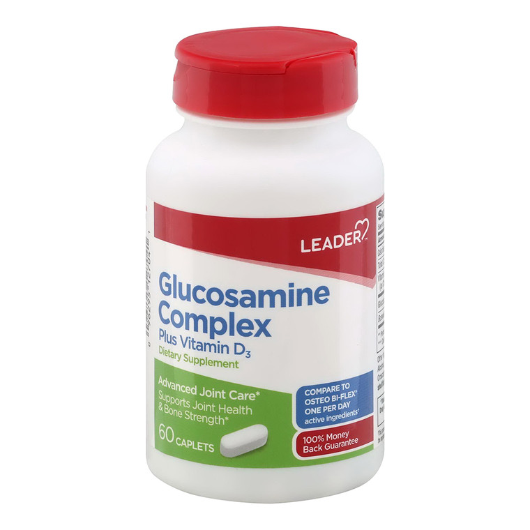 Leader Glucosamine Complex Plus Vitamin D3 Dietary Supplement Caplets, 60 Ea