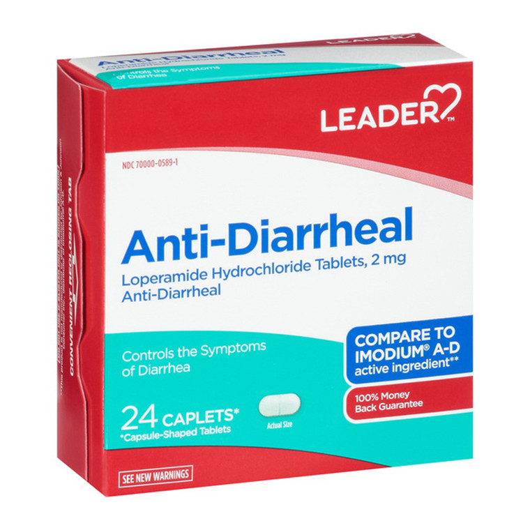 Leader Anti Diarrheal Caplets, 24 Ea