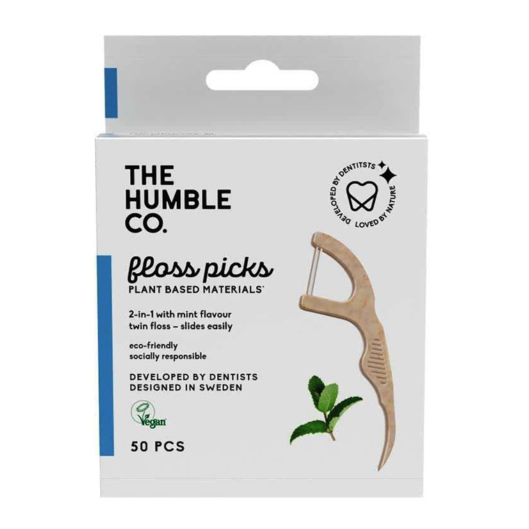 The Humble Co Plant Based Floss Picks, Fresh Mint, 50 Ea