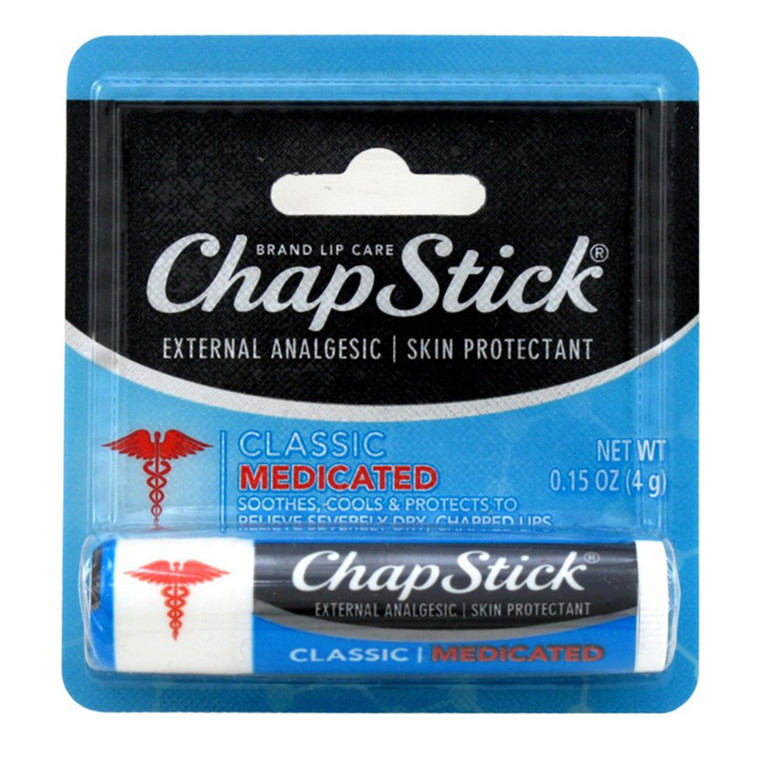 Chapstick Classic Medicated Lip Balm Soothes Cools and Protects Relieve Dry and Chapped Lips 0.15Oz (4g)